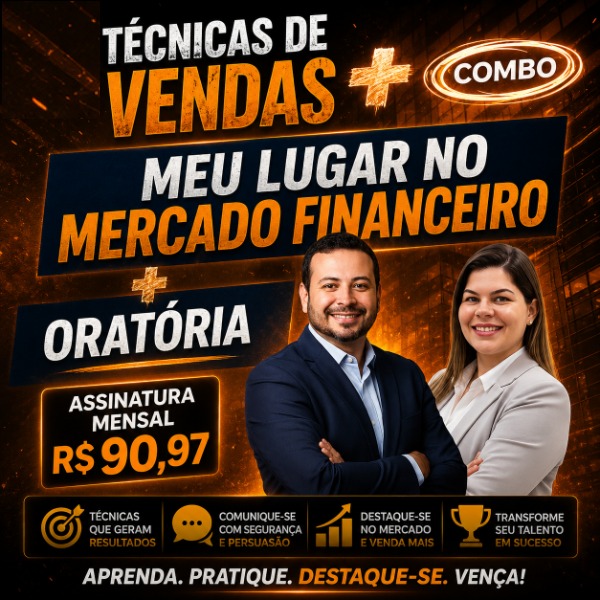 Combo: Técnicas de Vendas+Meu Luar no Mercado Financeiro+Oratória